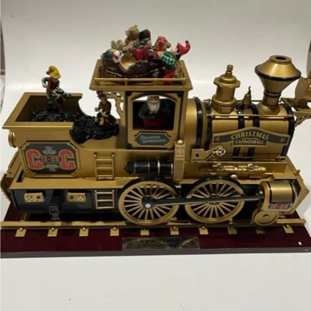 Gold Christmas Cannonball Decorative Train